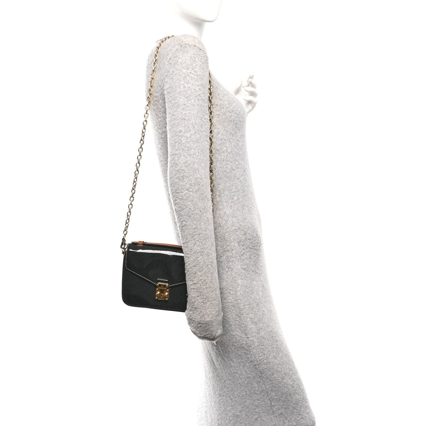 Louis Vuitton Shiny Epi Reverse Monogram Pochette Metis Mini Marine