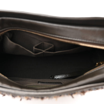 Chanel Tweed Calfskin Medium Gabrielle Hobo Brown