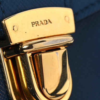 Prada Saffiano Mini Front Pocket Crossbody Bag Bleuette