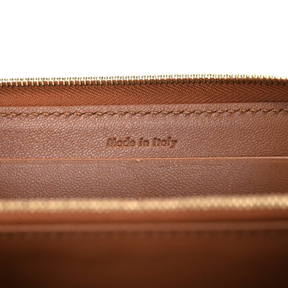 Celine Calfskin Zip Around Multifunction Wallet Tan