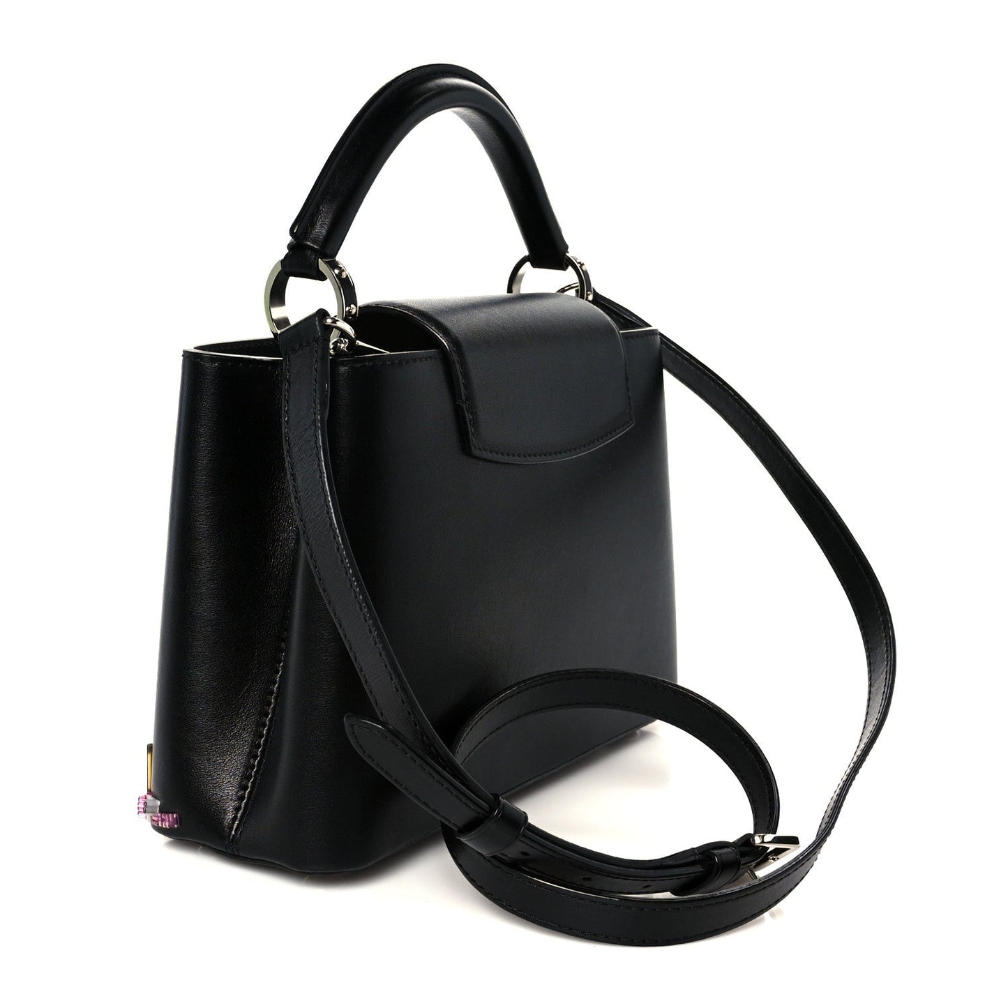 Louis Vuitton Calfskin Karung Beaded Shanghai Skyline Capucines BB Black