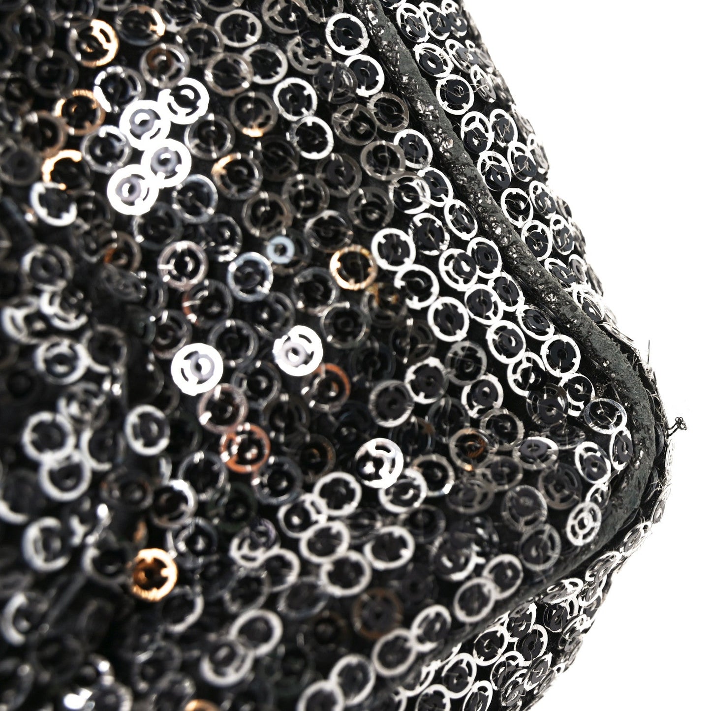Chanel Sequin Medium Single Flap Dark Silver