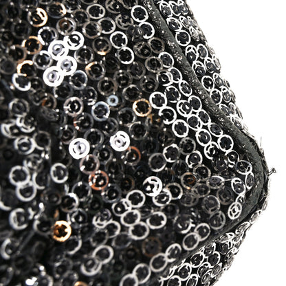 Chanel Sequin Medium Single Flap Dark Silver