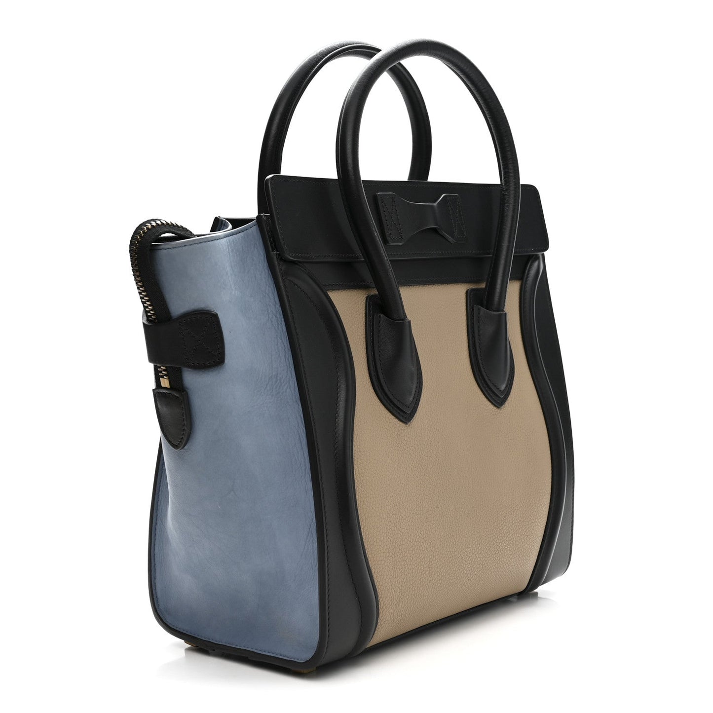 Celine Baby Grained Calfskin Nubuck Micro Tri-Color Luggage Medium Blue