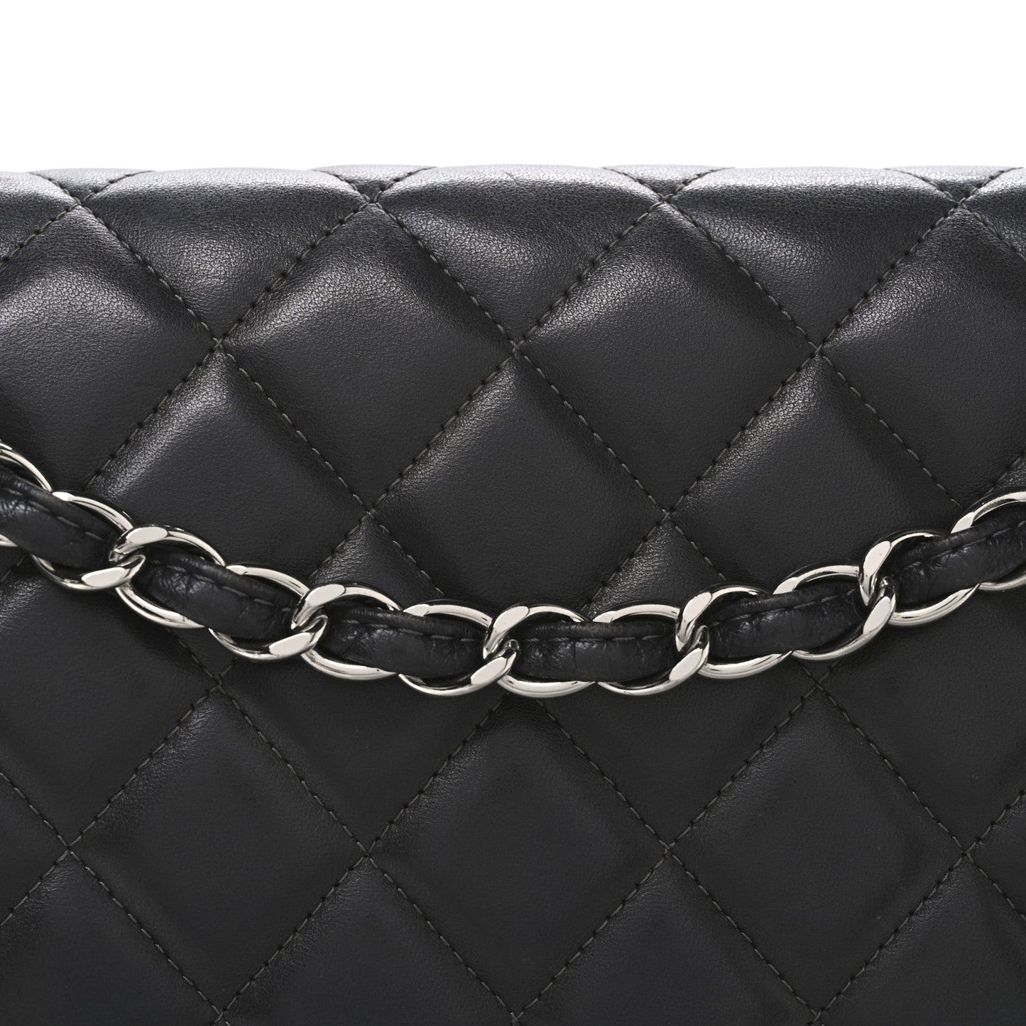 Chanel Lambskin Quilted Maxi Double Flap Dark Grey