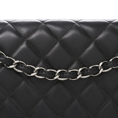 Chanel Lambskin Quilted Maxi Double Flap Dark Grey