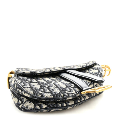 Christian Dior Oblique Mini Saddle Bag Blue