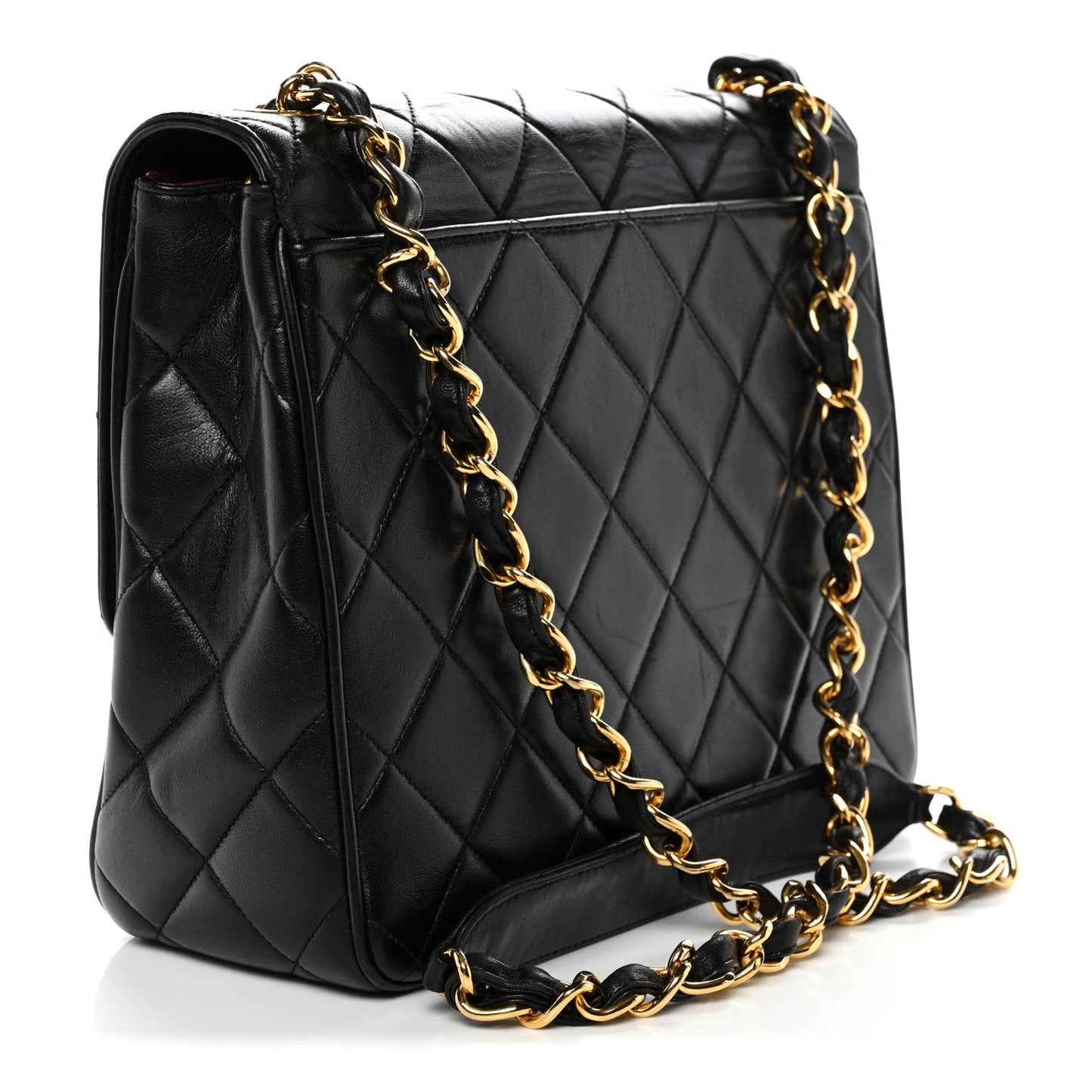 Chanel Lambskin Quilted Medium Single Flap Black