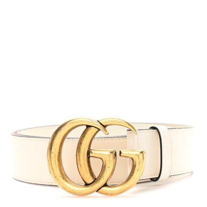 Gucci Calfskin Double G 40mm Belt 85 34 Mystic White