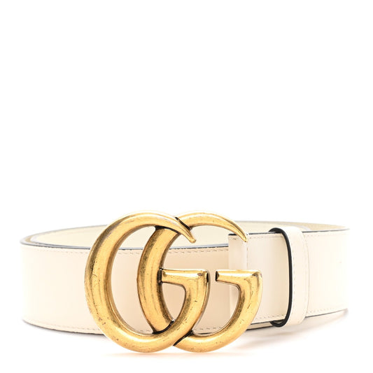 Gucci Calfskin Double G 40mm Belt 85 34 Mystic White