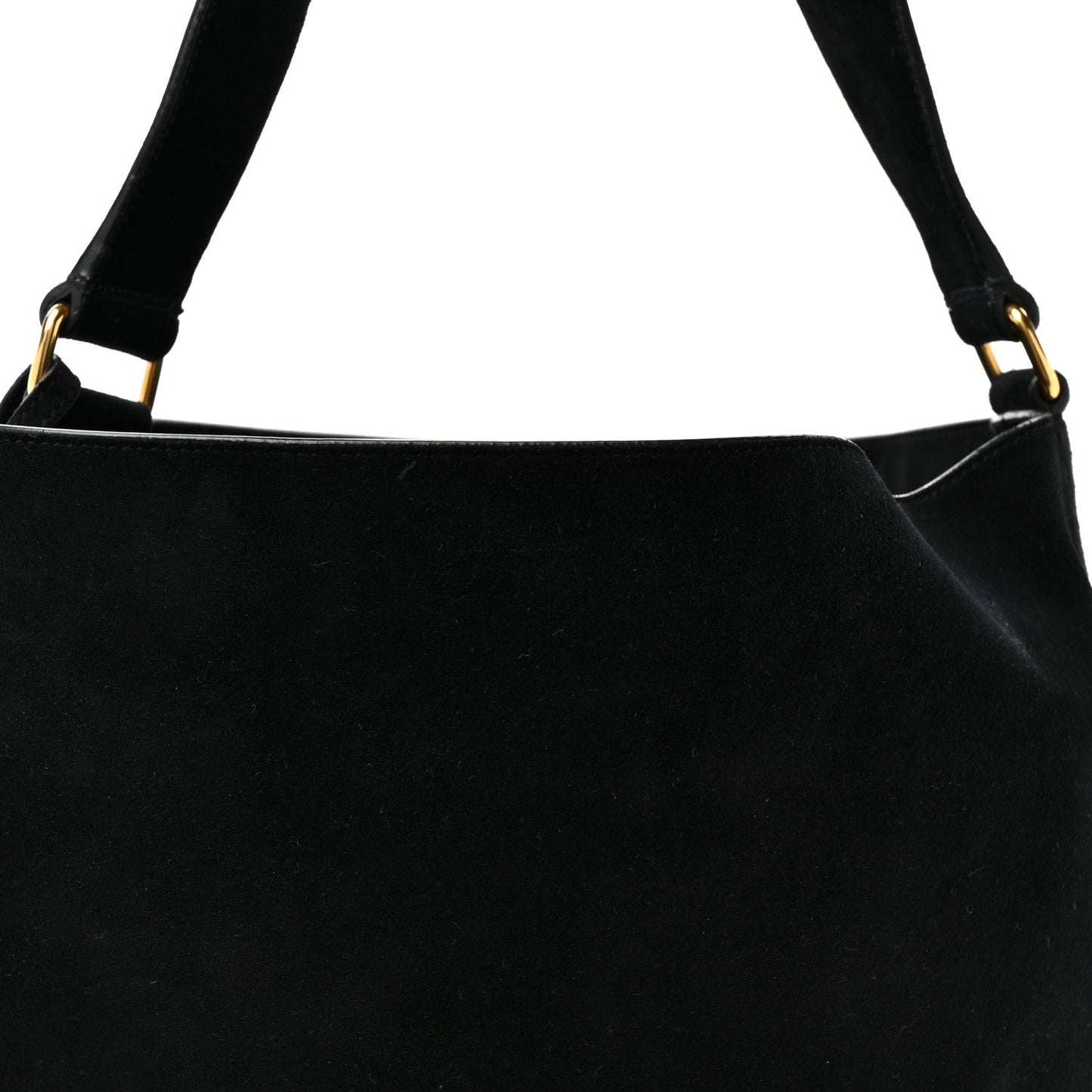 Saint Laurent Suede Studded Bucket Bag Black