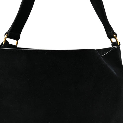 Saint Laurent Suede Studded Bucket Bag Black