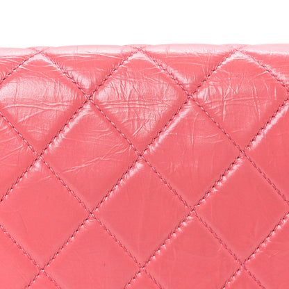Chanel Crumpled Calfskin Quilted Bi Vintage Small Single Flap Pink