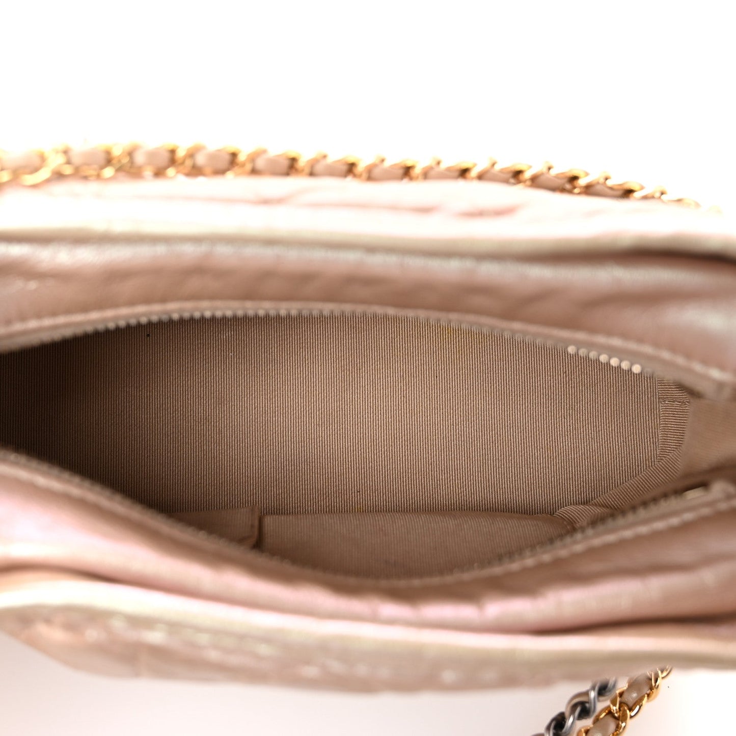 Chanel Iridescent Aged Calfskin Quilted Small Gabrielle Hobo Light Pink