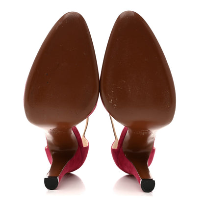 Valentino Garavani Suede Hi Dolly Pumps 39.5 Pink
