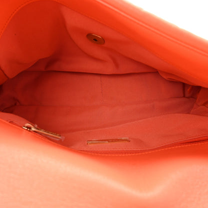 Chanel Lambskin Quilted Large Chanel 19 Flap Orange