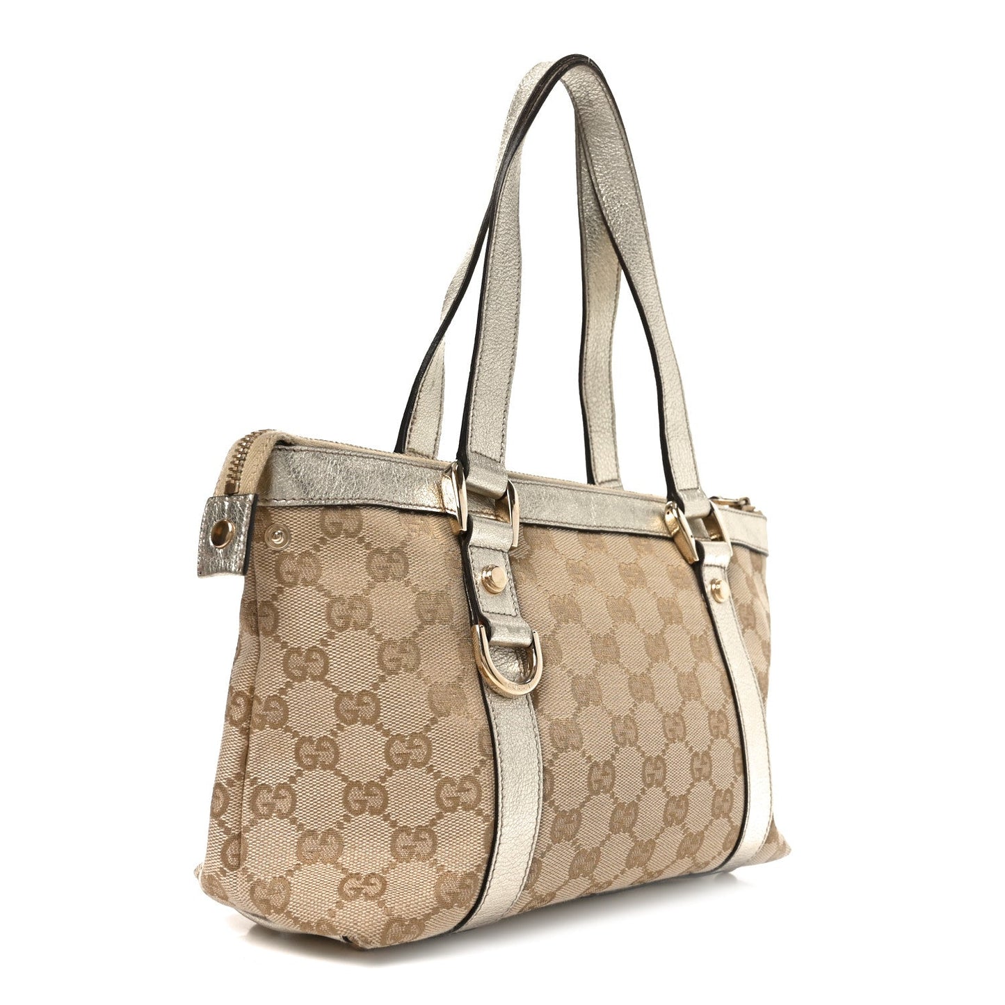 Gucci Monogram Small Abbey Tote  Gold