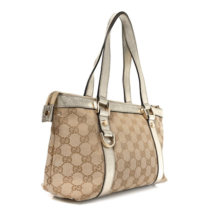 Gucci Monogram Small Abbey Tote  Gold