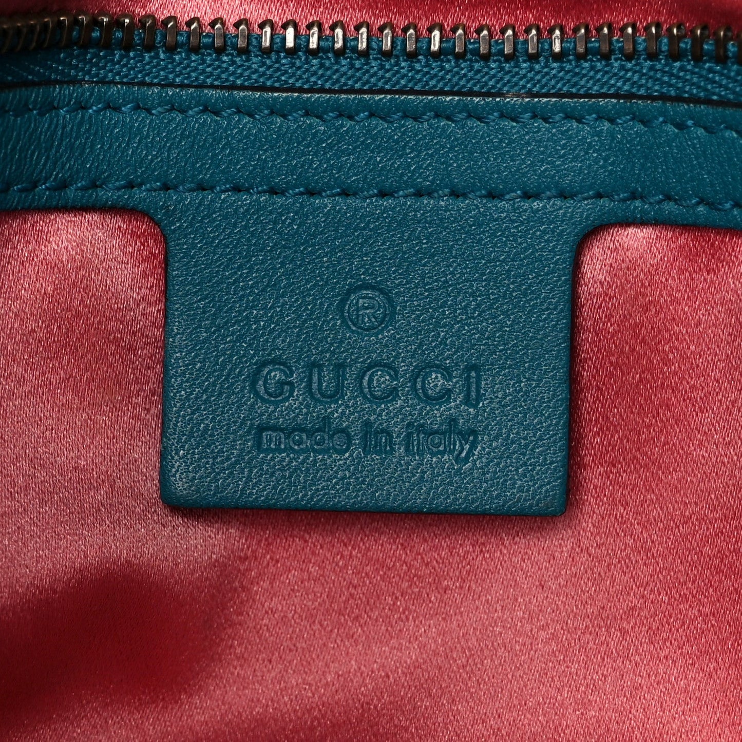 Gucci Velvet Matelasse Small GG Marmont Shoulder Bag Pavone Cyan
