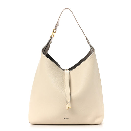 Chloe Grained Calfskin Small Marcie Hobo Bag Sweet Beige