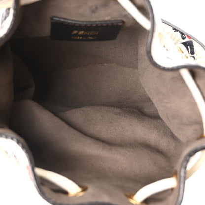 Fendi X FILA Vitello F is Fendi Mania Mini Mon Tresor Bucket Bag White