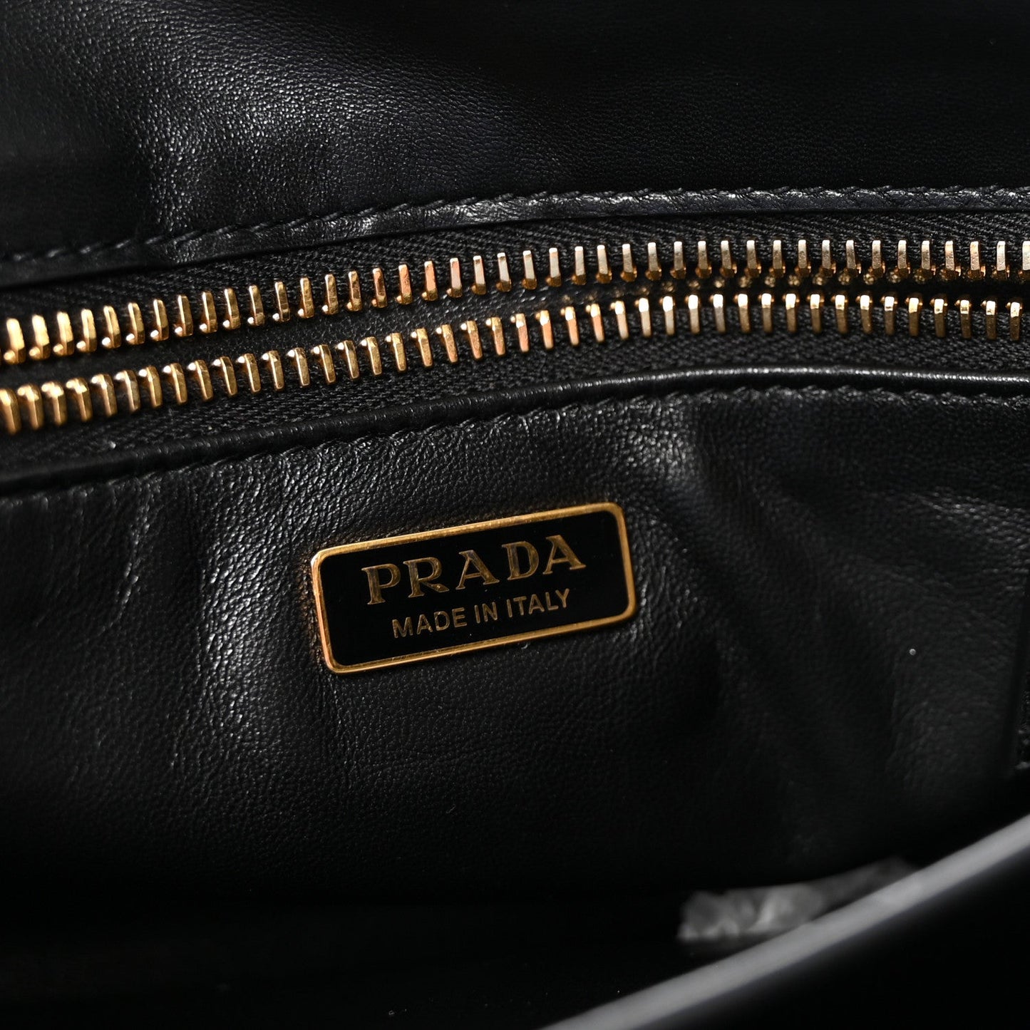Prada Calfskin Soft Sound Charms Shoulder Bag Black