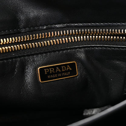 Prada Calfskin Soft Sound Charms Shoulder Bag Black