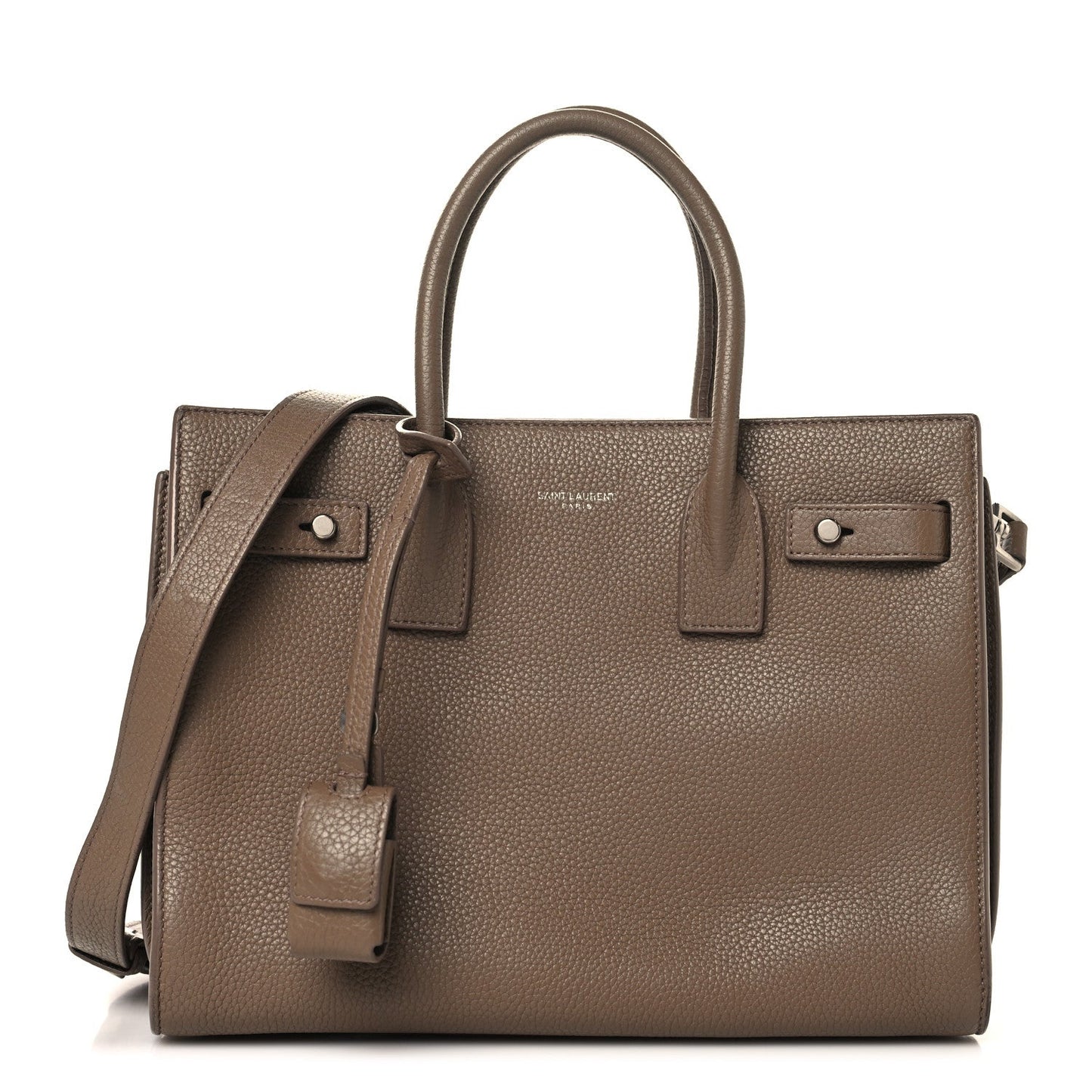 Saint Laurent Grained Calfskin Baby Sac De Jour Souple Taupe