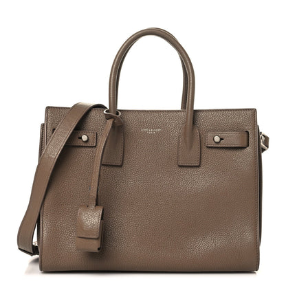 Saint Laurent Grained Calfskin Baby Sac De Jour Souple Taupe