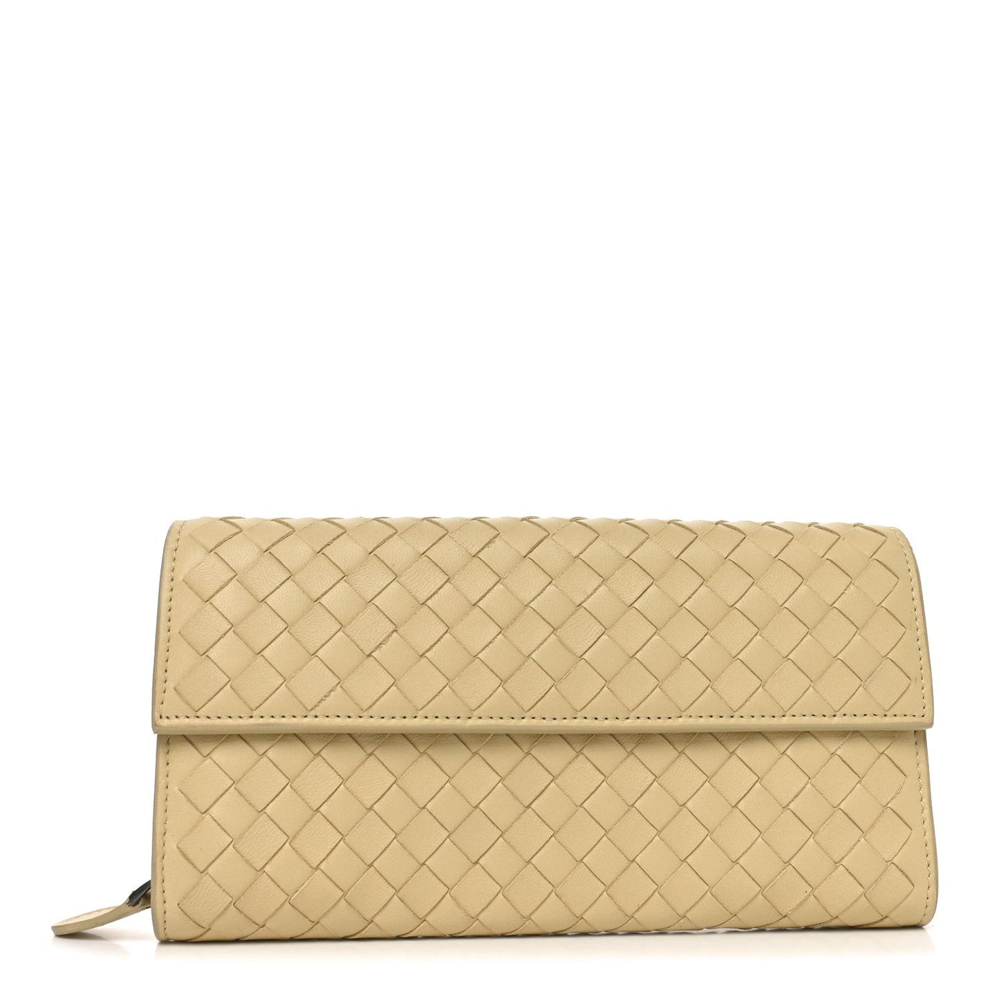 Bottega Veneta Nappa Intrecciato Continental Flap Wallet New Sand