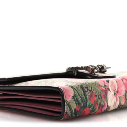 Gucci GG Supreme Monogram Blooms Mini Dionysus Chain Wallet Beige Multicolor Dry Rose