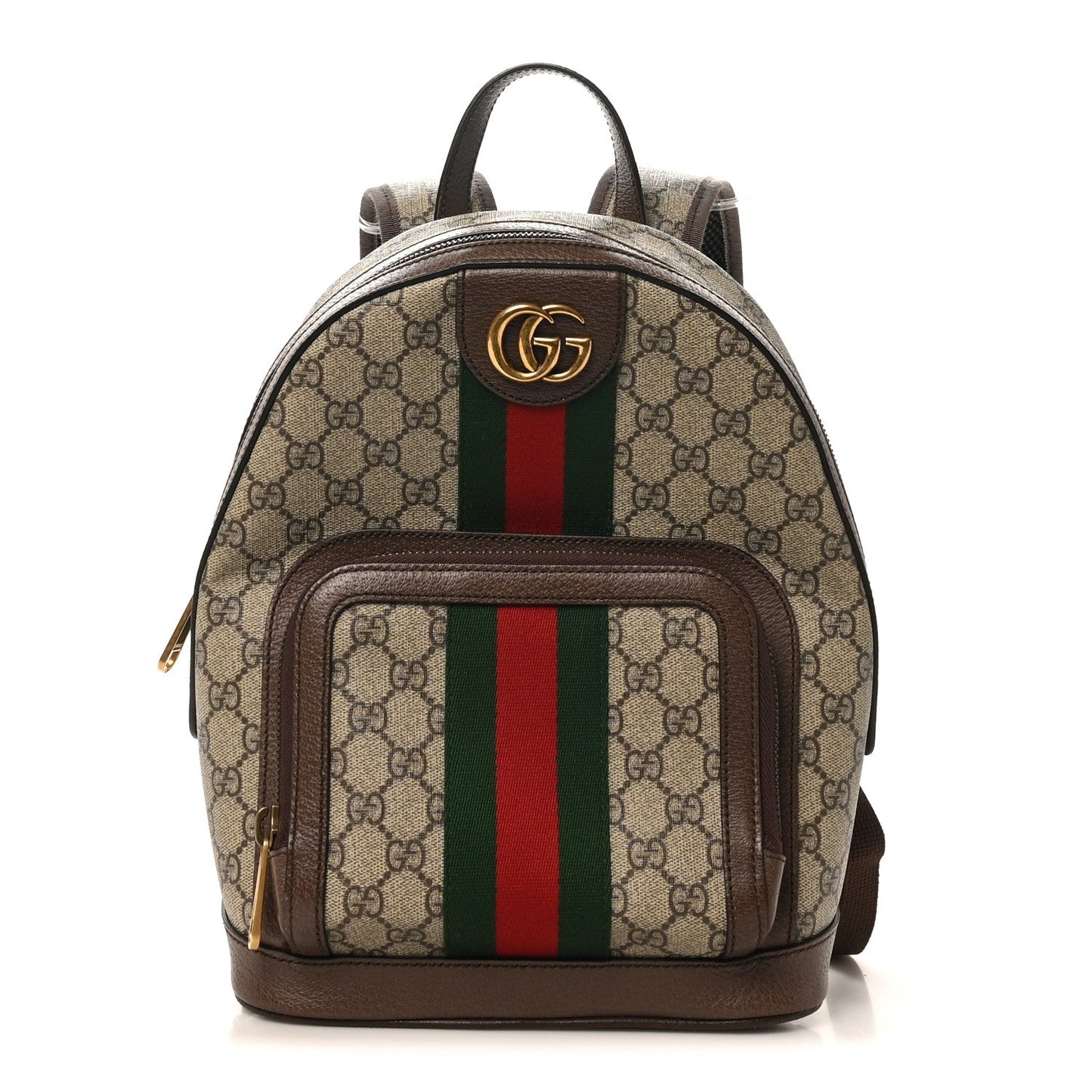 Gucci GG Supreme Monogram Calfskin Web Small Ophidia Day Backpack Beige Ebony New Acero
