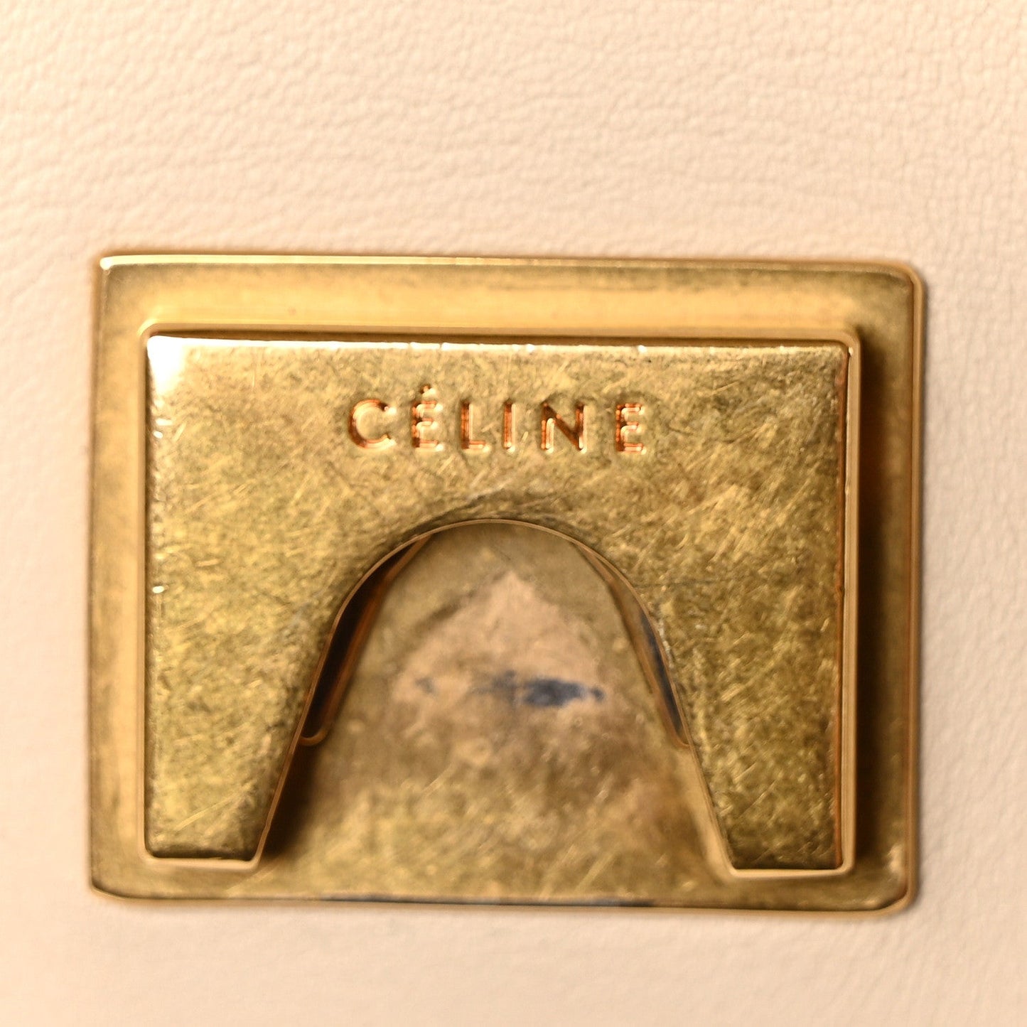 Celine Shiny Smooth Calfskin Medium Frame Shoulder Bag Grege Storm