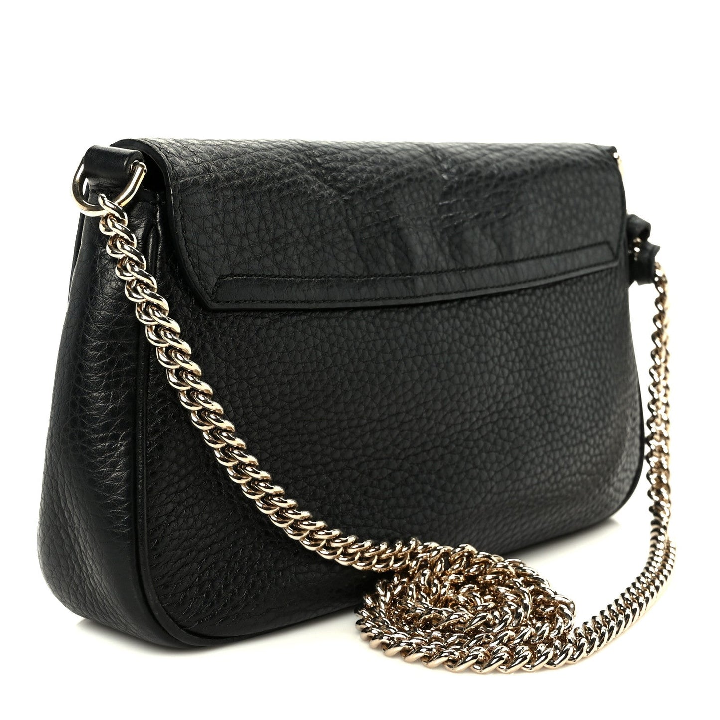 Gucci Pebbled Calfskin Medium Soho Flap Crossbody Black