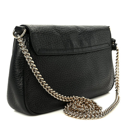 Gucci Pebbled Calfskin Medium Soho Flap Crossbody Black