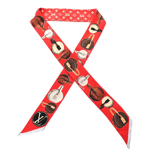 Louis Vuitton Silk Monogram Tribute To Chapeau BB Bandeau Red