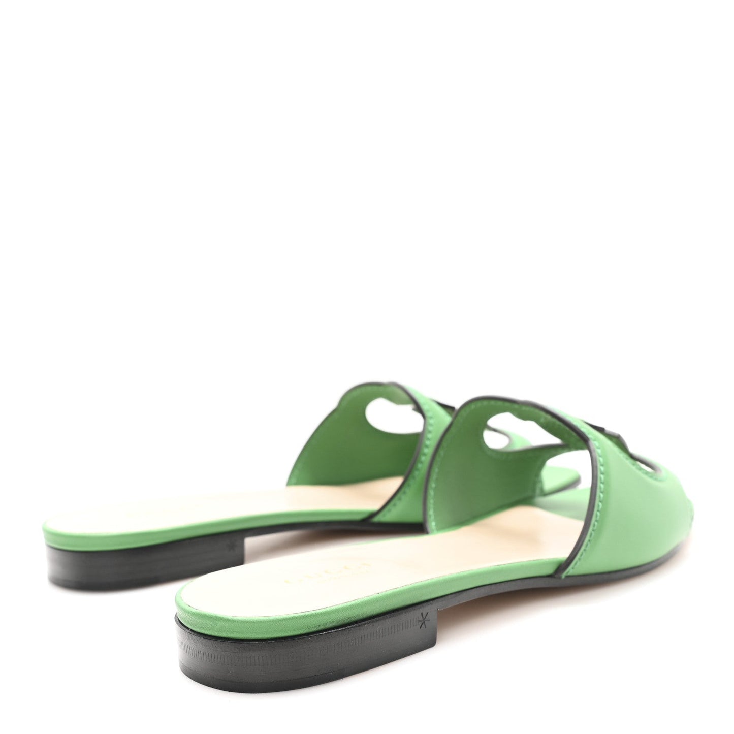 Gucci Cosmos Softy Calfskin Interlocking G Cut Out Slide Sandals 36 New Shamarock
