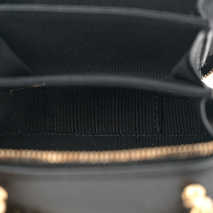 Chanel Caviar Quilted Mini Boy Clutch With Chain Black