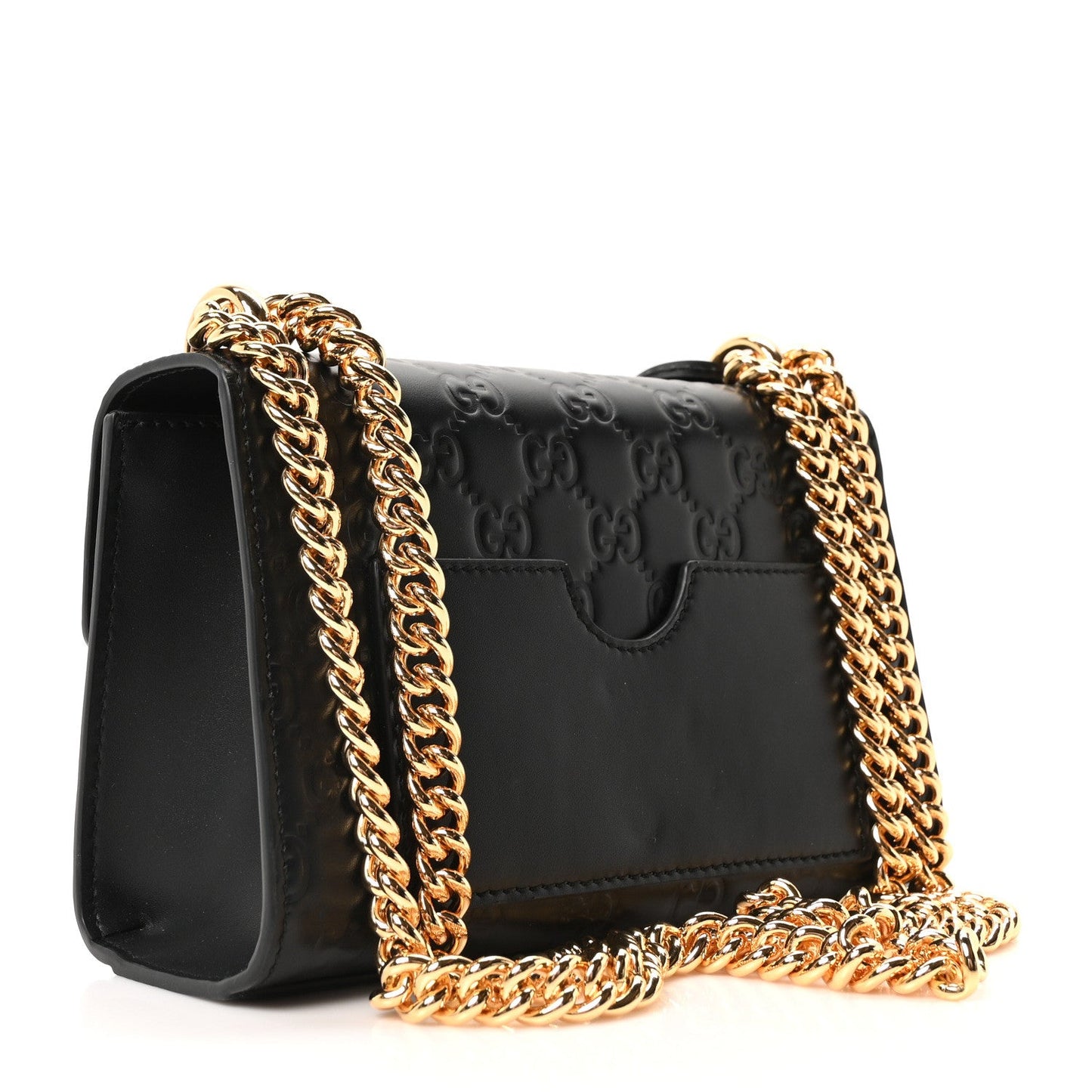Gucci Guccissima Small Padlock Shoulder Bag Black