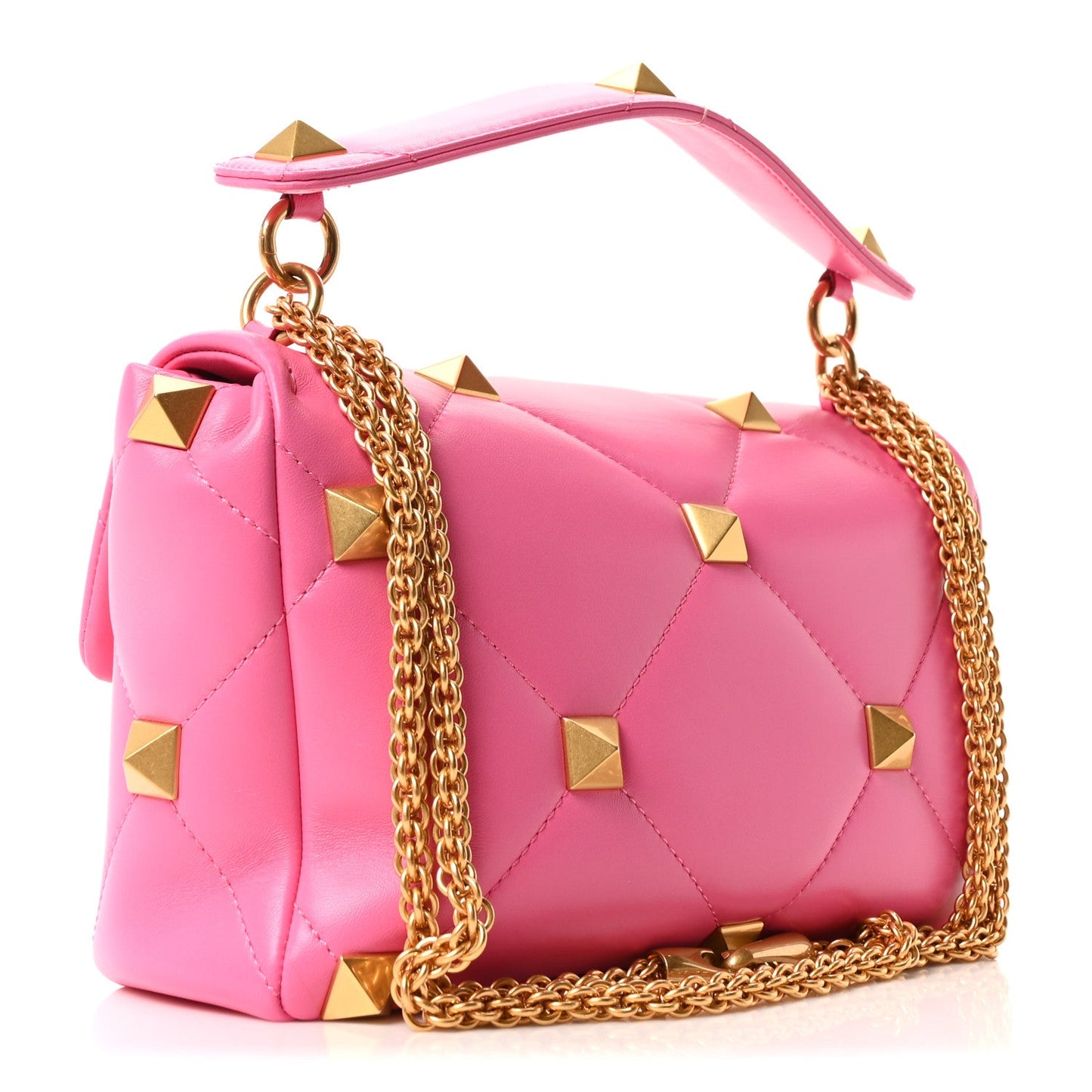 Valentino Garavani Nappa Large Roman Stud Shoulder Bag Feminine Pink