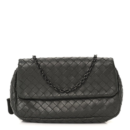 Bottega Veneta Nappa Intrecciato Small Chain Crossbody Light Grey