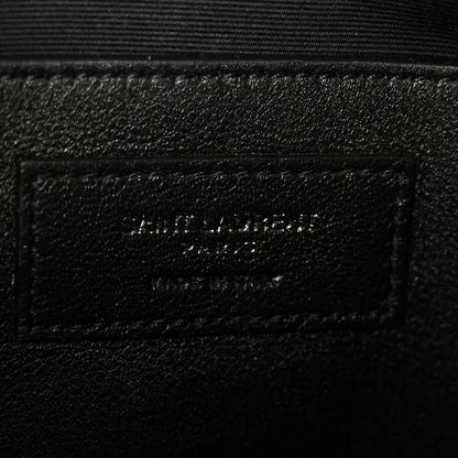 Saint Laurent Crinkled Calfskin Matelasse Monogram Baby Niki Chain Satchel Crema Soft