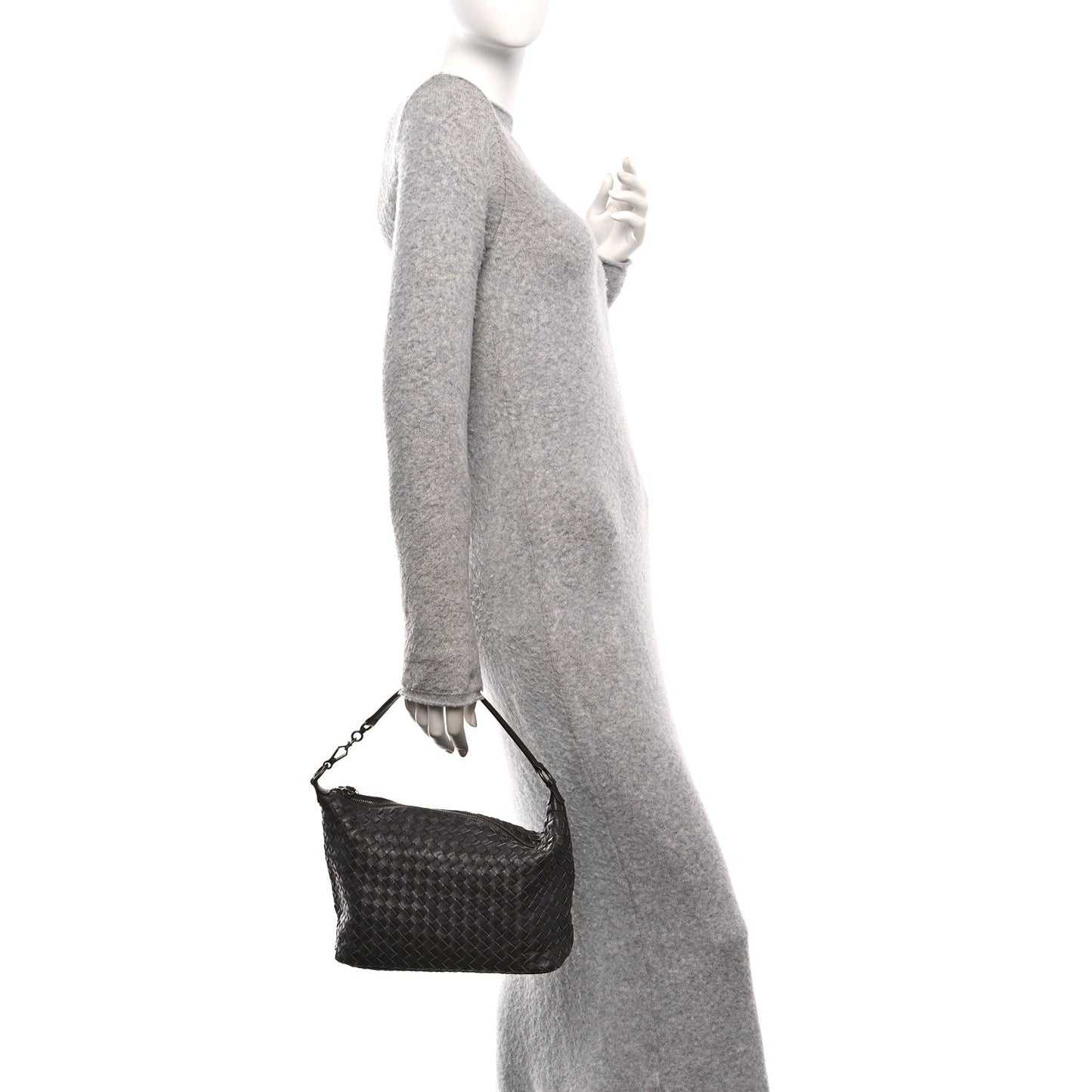 Bottega Veneta Nappa Intrecciato Small Shoulder Bag Ebano