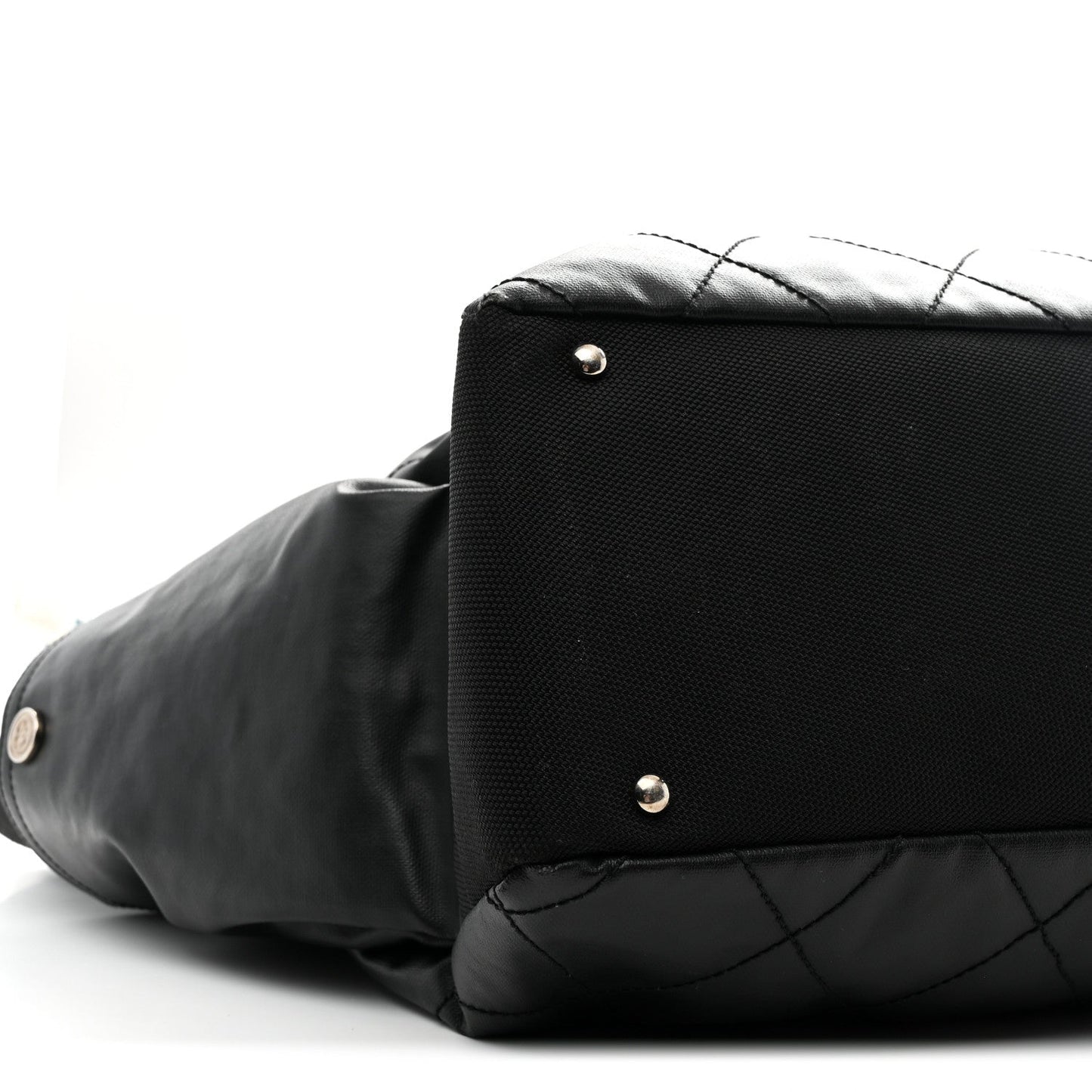 Chanel Coated Canvas Stitched XL Paris Biarritz Tote Black
