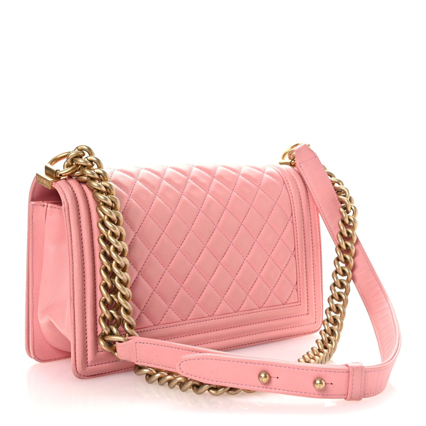Chanel Lambskin Quilted Medium Boy Flap Light Pink