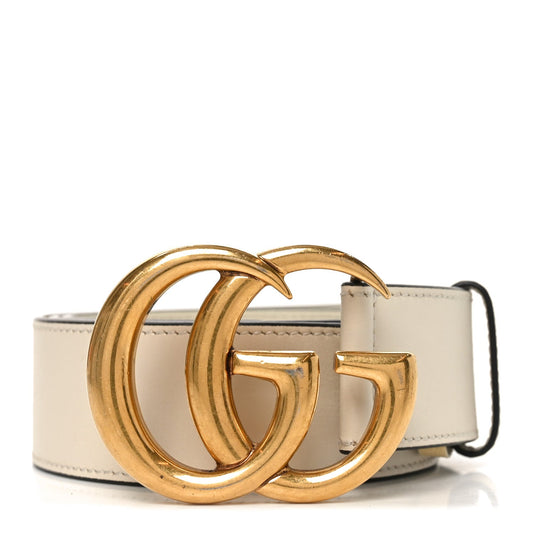 Gucci Calfskin Double G 40mm Belt 85 34 Mystic White
