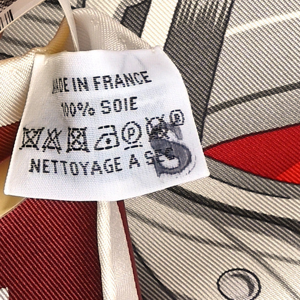 Hermes Silk Brides Et Destin Scarf 90 Rouge Gris Argent White