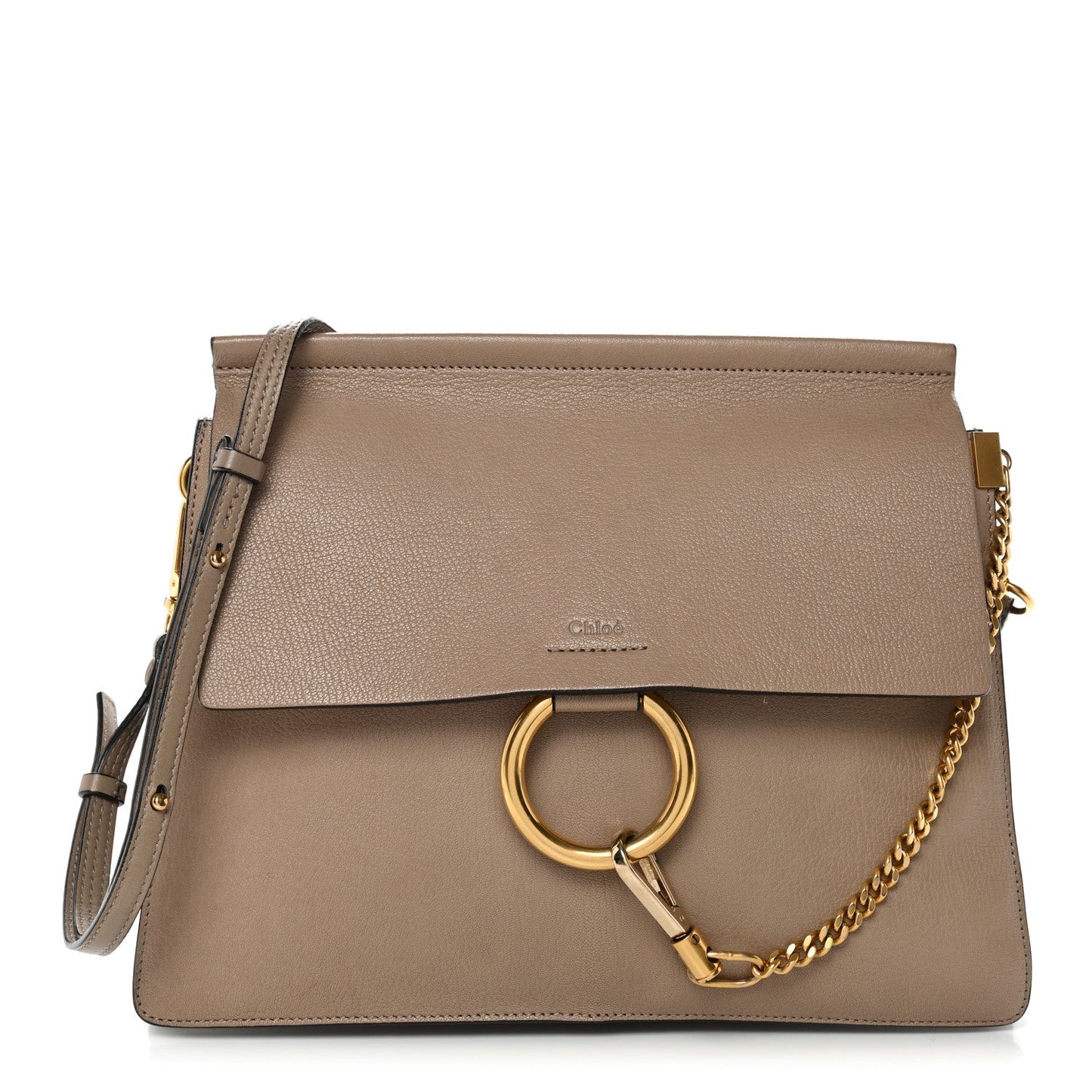 Chloe Goatskin Medium Faye Shoulder Bag Motty Grey