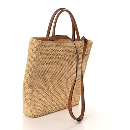 Loewe Raffia Calfskin Standard A4 Tote Bag Natural Black