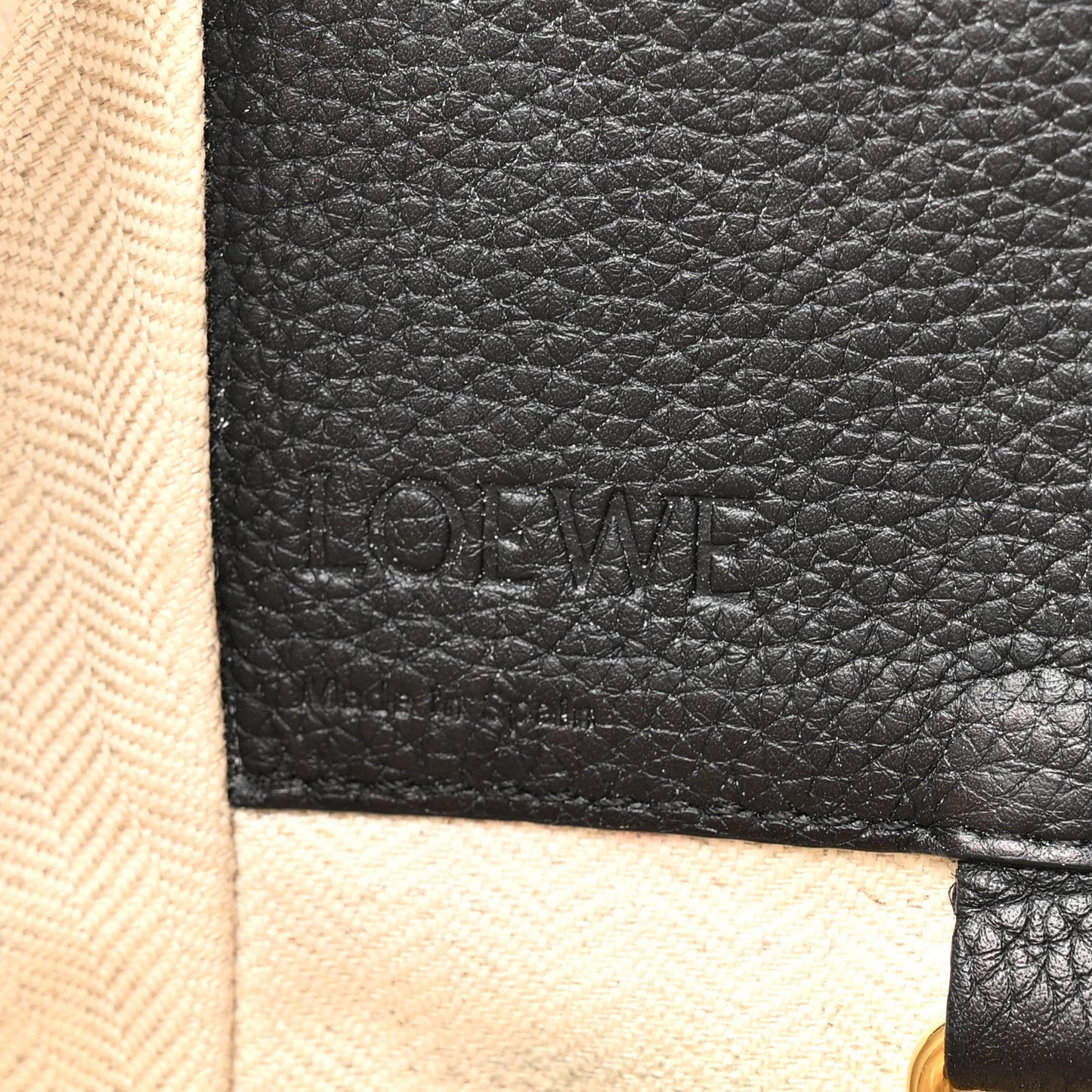 Loewe Calfskin Small Hammock Shoulder Bag Tan Ivory Black